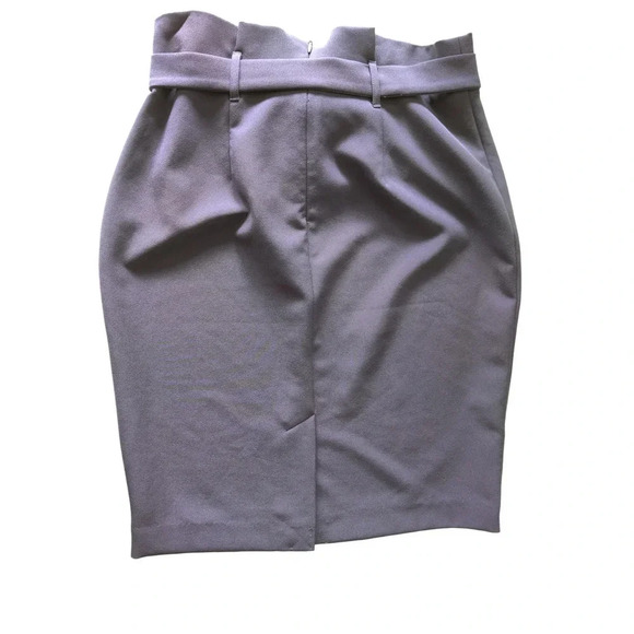 Liz Claiborne Career Paperbag Skirt Belted Knee Length Navy Office Size 6 - Picture 5 of 6